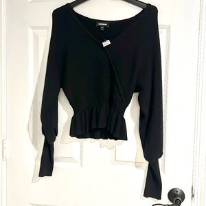 Black peplum long sleeve